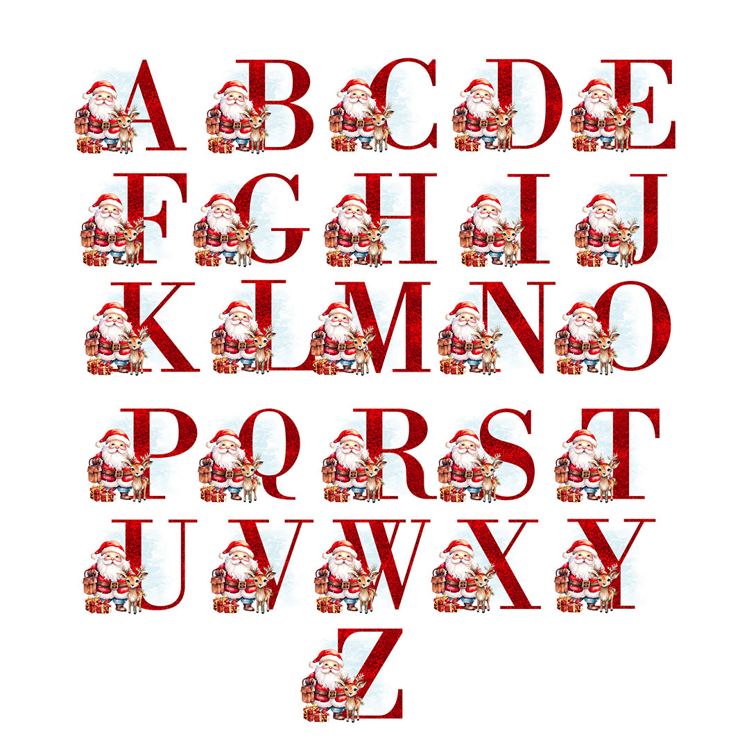 Custom alphabet Christmas DTF